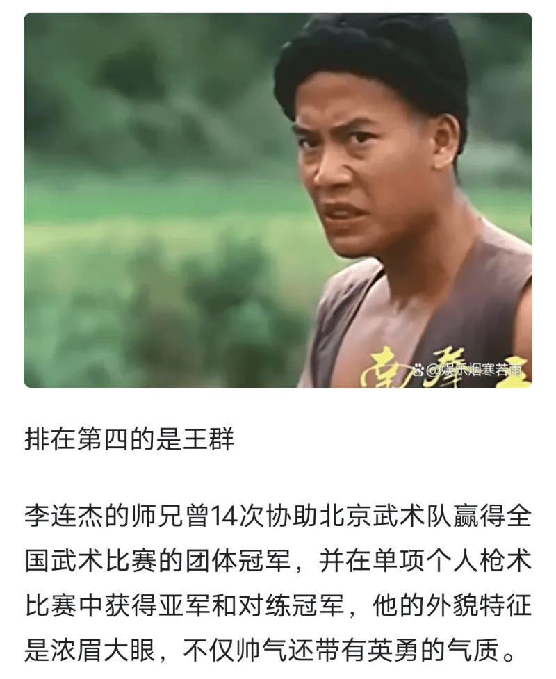 我列举几位相对比较冷门的武打影星,大家来看看.
